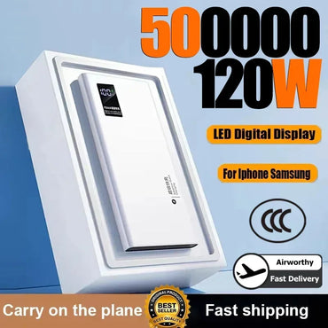 120W 200000mAh Power Bank Portable Fast Charging Battery Pack with LED Digital Display USB-C 2-Way Quick Charge