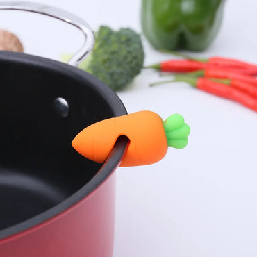 Silicone Pot Lid Clip - Carrot & Chicken Leg Anti-Overflow Lid Lifter Kitchen Gadget