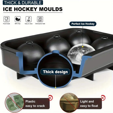 Silicone Ice Ball Maker Tray – 4/6/8-Grid Ice Mold for Cocktails, Chocolate & Jelly – Food-Grade Dishwasher-Safe