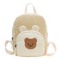 Kawaii Canvas Kids Backpack - Cartoon Bear and Bunny Kindergarten School Bag for Girls and Boys