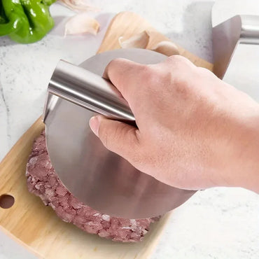 Stainless Steel Smash Burger Press - Heavy-Duty Non-Stick Patty Maker for BBQ & Grilling