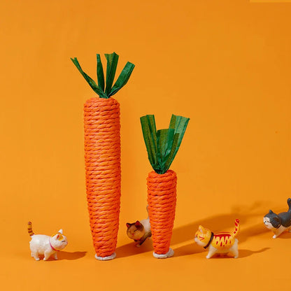 Squeaky Carrot Cat Toy – Bite-Resistant Kitten Teething Stick for Interactive Self-Play