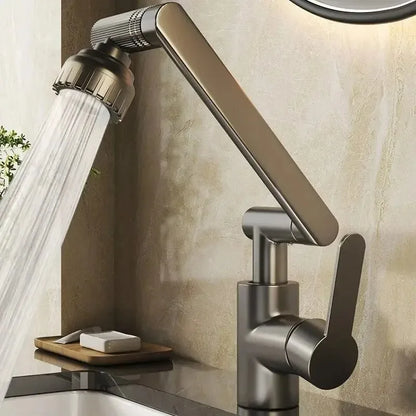 Universal Rotating Dual-Mode Single-Handle Faucet for Kitchen & Bathroom Sink - Hot & Cold Mixer