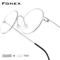 FONEX Screwless Round Eyeglasses – Titanium Alloy Frame for Men & Women