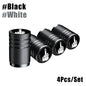 4-Pack Aluminum Tire Valve Stem Caps — Universal Dustproof Air Valve Caps for Car, Bike & Motorcycle