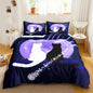 3-Piece Cute Cat Duvet Cover Set - Single-Sided Printed Cartoon Comforter Cover with Pillowcases