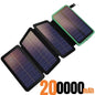 200,000mAh Solar Power Bank with Folding Solar Panels 120W Portable Charger with Built-in Cables USB-C USB-A Lightning Flashlight Digital Display for iPhone Android