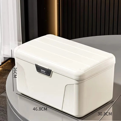 4-Digit Combination Lock Safe Box – Portable Security Organizer for Passports, Cash & Jewelry