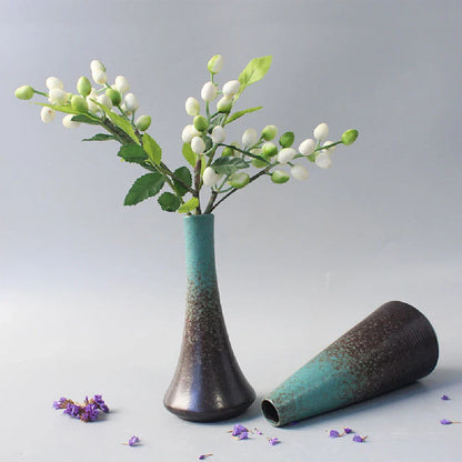 Ceramic Small Flower Bud Vase - Minimalist Japanese-Style Tabletop Home Decor