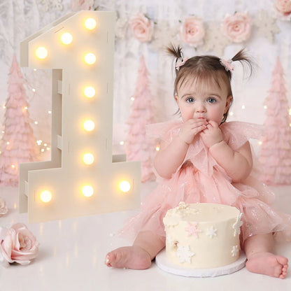 91.5CM Giant Number Led Light Frame 1st Birthday Party Decor Kids Wedding 30th 50th 60th Birthday Party Supplies Baby Shower