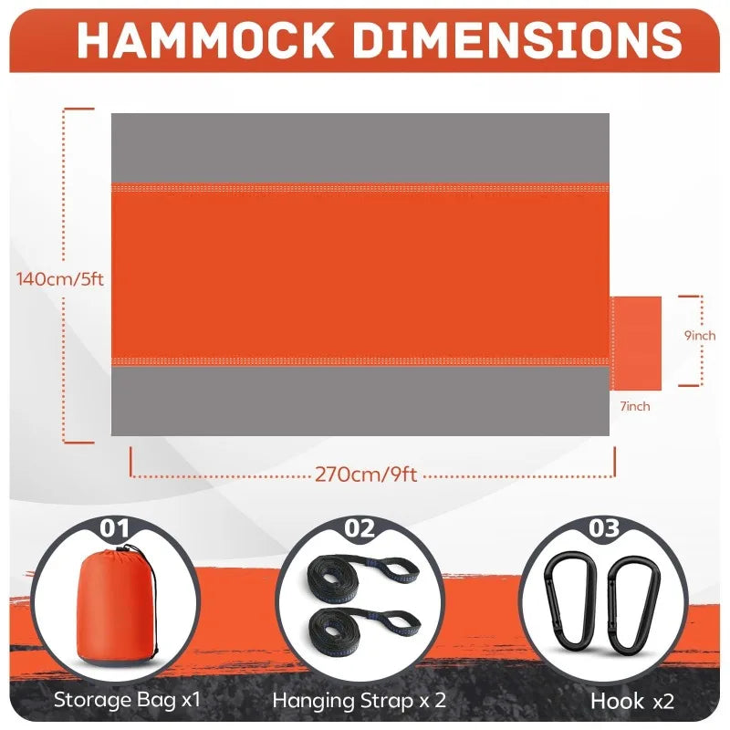 Camping Hammock Lightweight, Portable Hammocks Parachute Hammock with