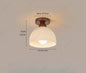 New Japanese LED Cream Wind Glass Ceiling Lamp Living Room Dining Room Porch Aisle Balcony Decorative Lighting