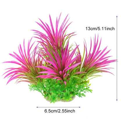 Artificial Aquarium Plants — Plastic Underwater Decorations for Fish Tanks, Realistic Aquarium Decor