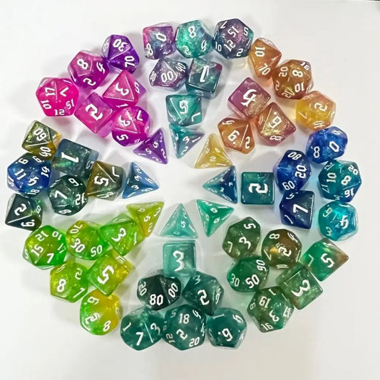 7-Piece Acrylic Polyhedral Dice Set for DnD & Tabletop RPG — d4 d6 d8 d10 d10 d12 d20