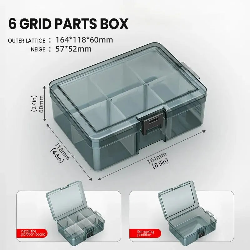 Plastic Parts Storage Box with Adjustable Dividers – Small Parts Organizer for Screws, Bolts, Electronic Components & Drill Bits