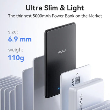 Thin Magnetic 5000mAh Wireless Power Bank 20W Fast Charging MagSafe-Compatible Portable Battery