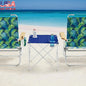 Foldable Portable Beach Table 24.21 x 20.87 x 20 in (61.5 x 53 x 50.8 cm) – Rust-Resistant Steel Frame, Weather-Resistant Top & 2 Cup Holders