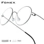 FONEX Screwless Round Eyeglasses – Titanium Alloy Frame for Men & Women