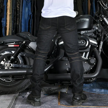 Men's Motorcycle Riding Jeans — Protective Moto Touring & Motocross Trousers