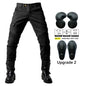 Men's Motorcycle Riding Pants with Detachable Knee and Hip Protectors Four-Season Casual Jeans