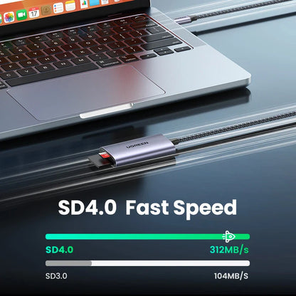 USB-C SD Card Reader SD4.0 UHS-II 312MB/s USB 3.1 Gen1 MicroSD TF Adapter for MacBook Laptop PC iPhone Android