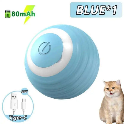 Interactive USB Rechargeable Dog & Cat Toy Ball, Automatic Bouncing Rolling LED Light, IP65 Waterproof