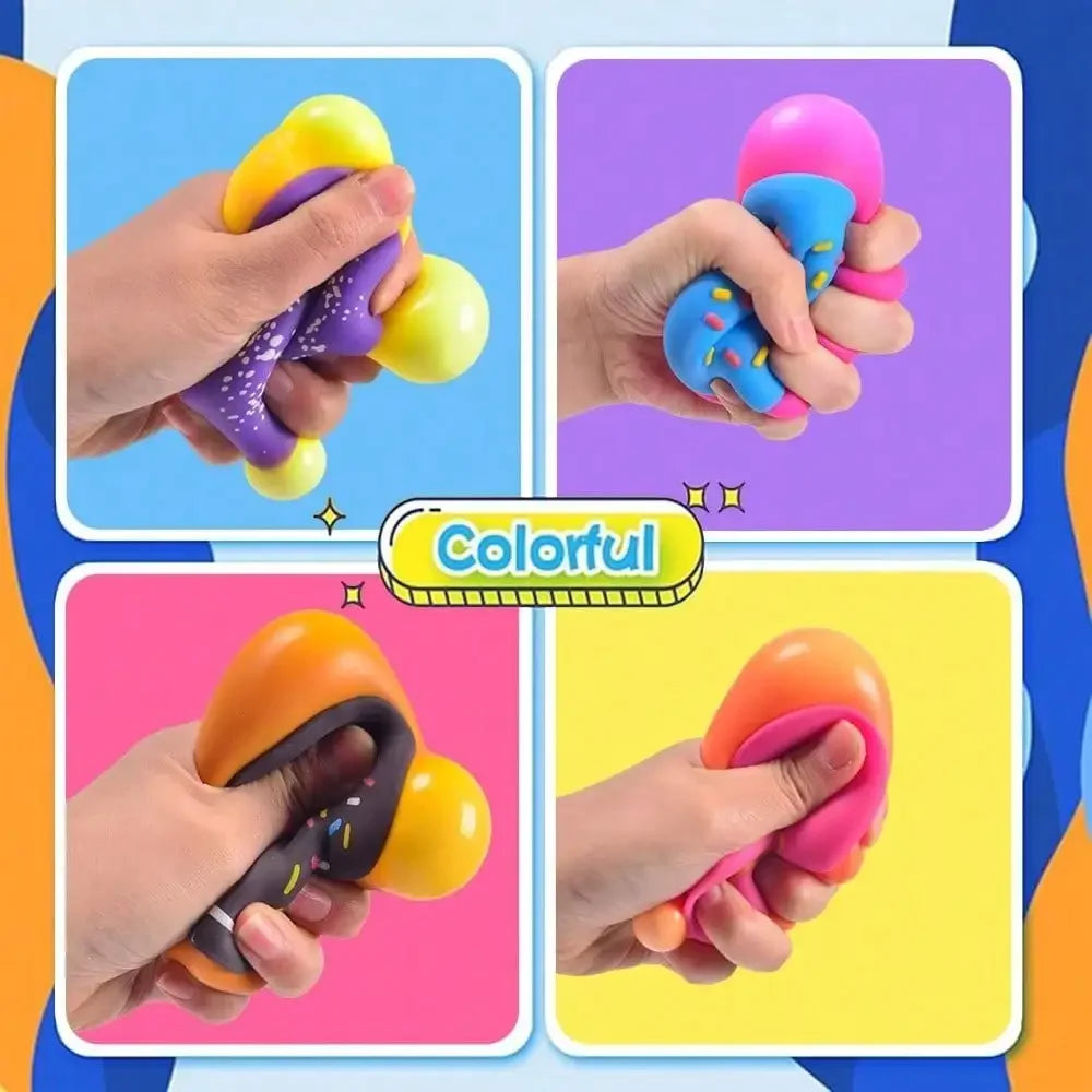 Donut Sensory Fidget Toy – Soft Silicone Stress Relief Squeeze Toy, Random Color