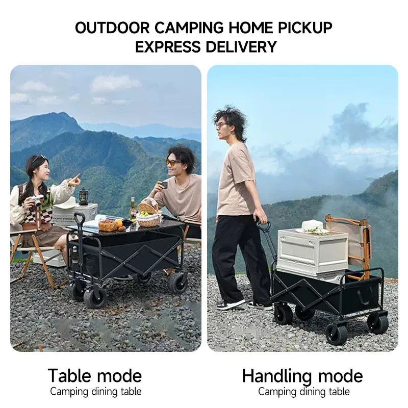 Camping Cart Foldable Trolley Outdoor Picnic Portable Hand-Pull Cart