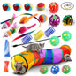 Interactive 11-Piece Cat Toy Variety Set — Feather Wands, Sisal Mice, Bell Balls & Plush Toys