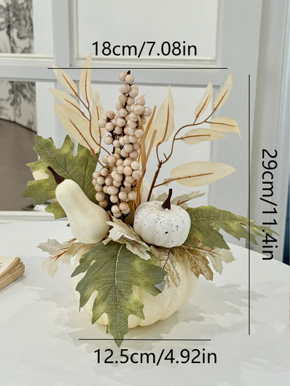 Artificial Pumpkin Autumn Decoration, 12.5 x 29cm, White or Orange