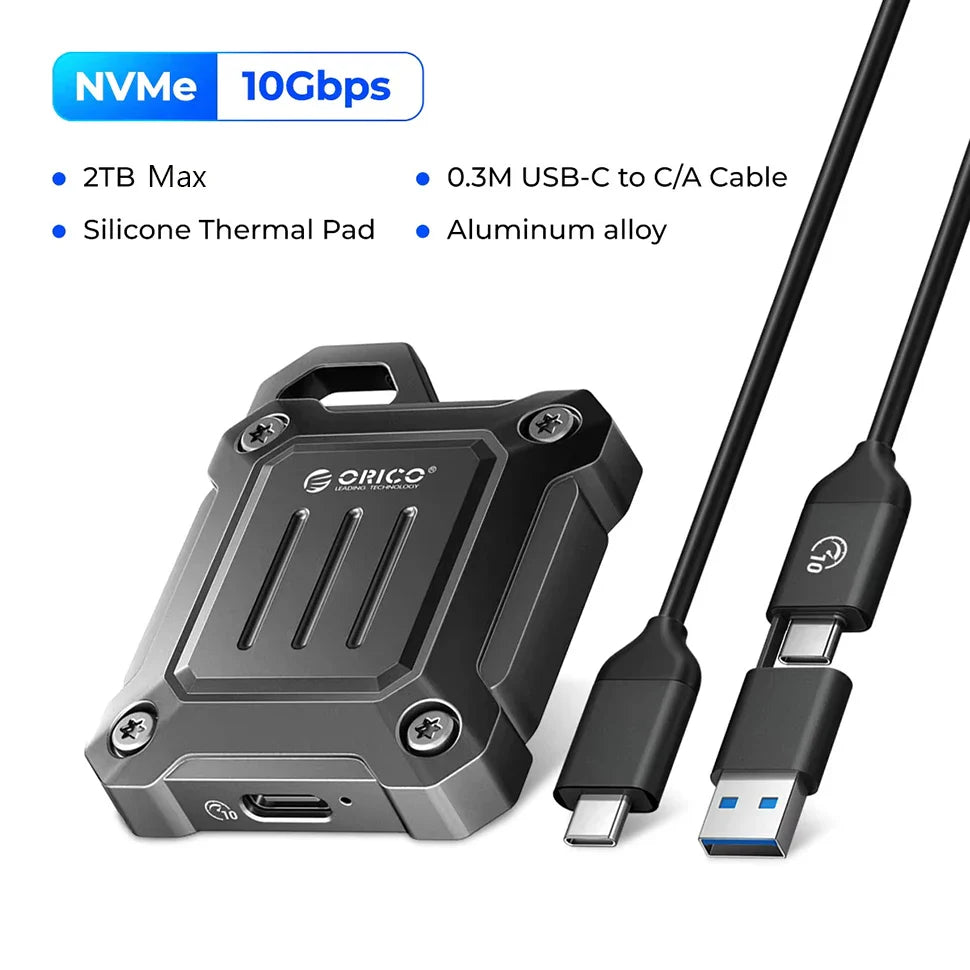 Portable M.2 2230 NVMe SSD Enclosure USB-C 10Gbps — USB 3.2 Gen 2