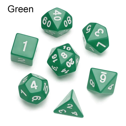 7-Piece Black Polyhedral Dice Set for D&D TRPG Tabletop RPG, Board & Card Games