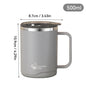 500ml (16.9oz) 304 Stainless Steel Double-Layer Insulated Travel Mug with Handle, Sealed Vacuum Flask