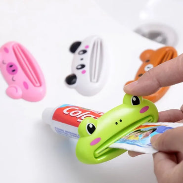 Cartoon Rolling Toothpaste Squeezer Dispenser for Kids – Tube Saver Holder (1.6 x 3.5 in / 4 x 9 cm) – 1 or 2-Pack