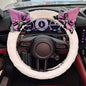 Kuromi Plush Steering Wheel Cover Soft Warm Anti-Slip 38cm (15 in) Car Accessory for Girls