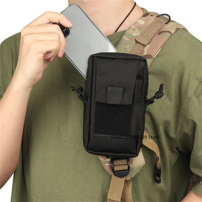 MOLLE Travel Pouch Backpack Shoulder Strap Phone Key Flashlight Organizer for Camping & EDC