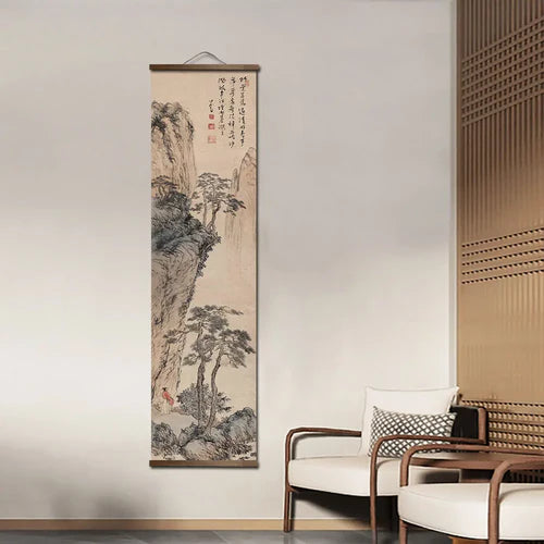 Chinese Traditional Landscape Canvas Scroll – Classic Wall Art