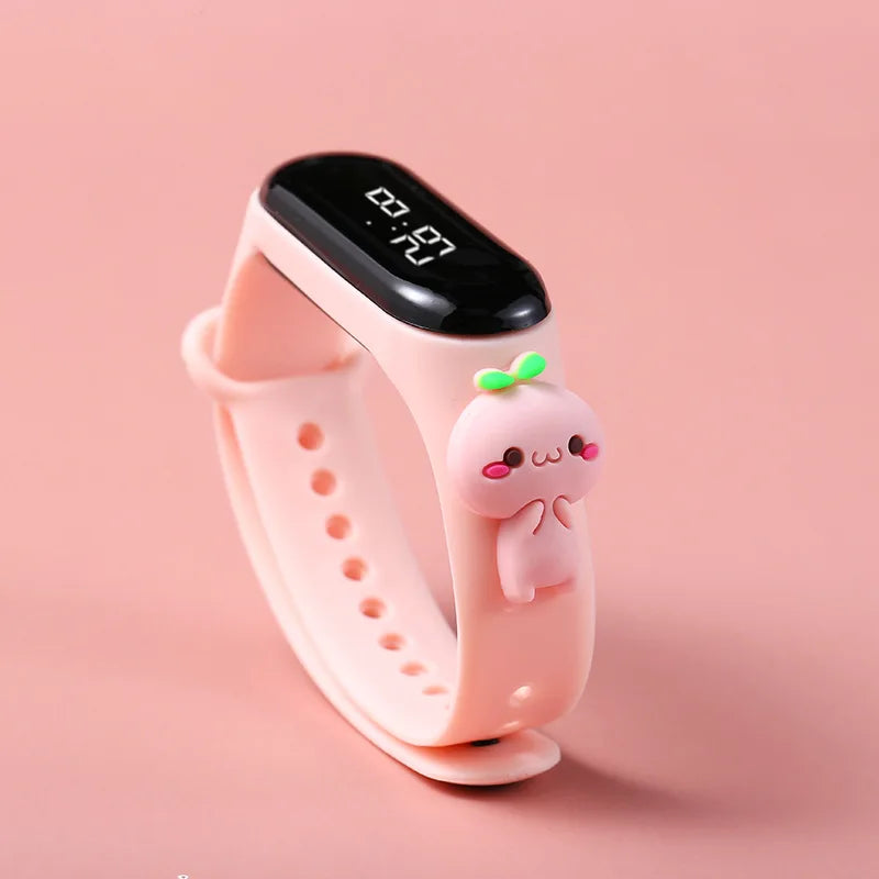 Kids Touch LED Waterproof Digital Watch for Girls – Silicone Sports Bracelet, Shock Resistant, Backlight