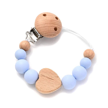 Baby Pacifier Chain Clip Silicone Teether Beads Soother Toy