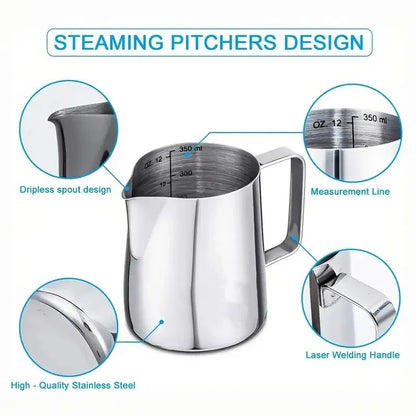 Stainless Steel Scale Lahua Cup 350/600/1000ml Milk Jugs Milk Craft Milk Pitcher Coffee Latte Frothing Art Jug Pitcher Mug Cup