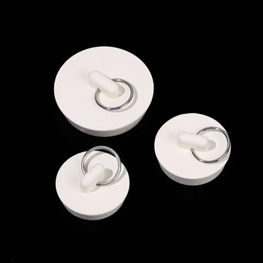 Universal Rubber Sink & Bathtub Drain Stopper Plug — Leakproof Floor Drain Strainer, White