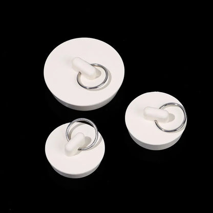 Universal Rubber Sink & Bathtub Drain Stopper Plug — Leakproof Floor Drain Strainer, White