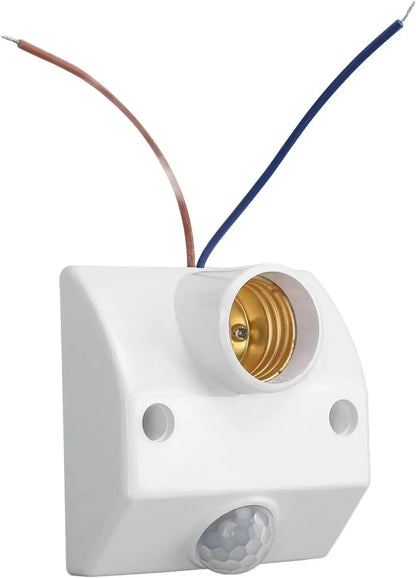 Pir Motion Sensor Light Socket,E27 LED Bulb Base Human Body Sensor Adjustable Auto on Off Light Control Lamp Holder