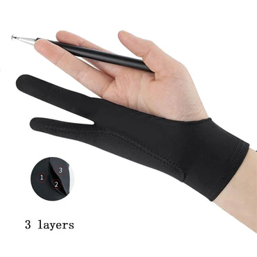 Two-Finger Drawing Glove for Tablets — Left & Right Hand Anti-Fouling Touchscreen Glove