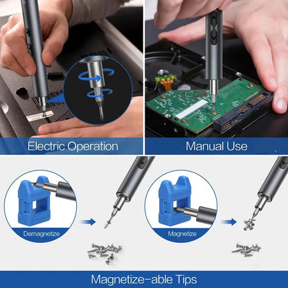 Rechargeable Electric Precision Screwdriver 62-in-1 Kit – Wireless Mini Magnetic Bits for Mobile & Electronics Repair