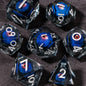 Liquid Core Resin RPG Dice Set — Sharp-Edged D20 D12 D10 D8 D6 D4 for Tabletop Gaming