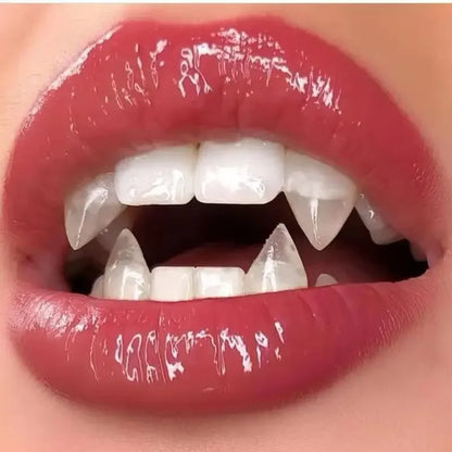 Vampire Costume Fangs, White Resin 1.7cm Pair