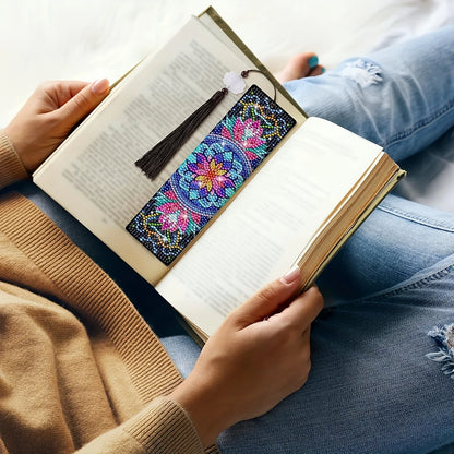 8-Piece Floral Diamond Painting Bookmark Craft Kit