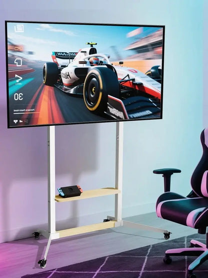Rolling TV Stand for 40-100 Inch TVs with Shelf