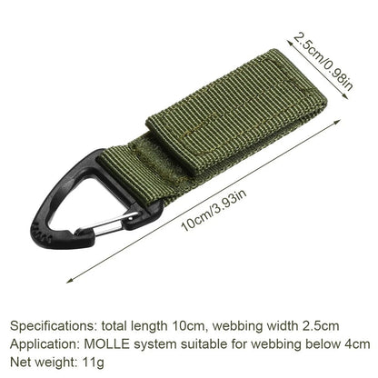 MOLLE Webbing Clip and Hanging Hook, Nylon Strap, 10 cm